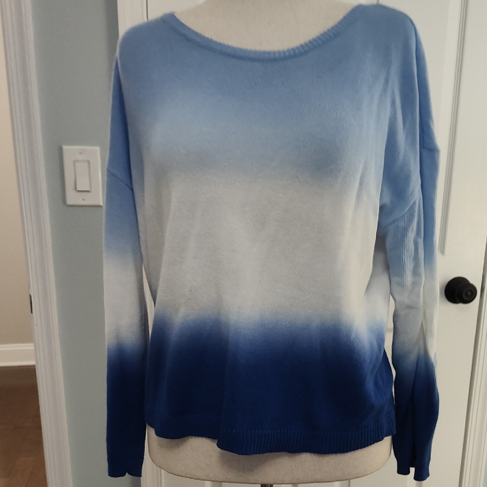 Talbots Gradient Blue and White Sweater